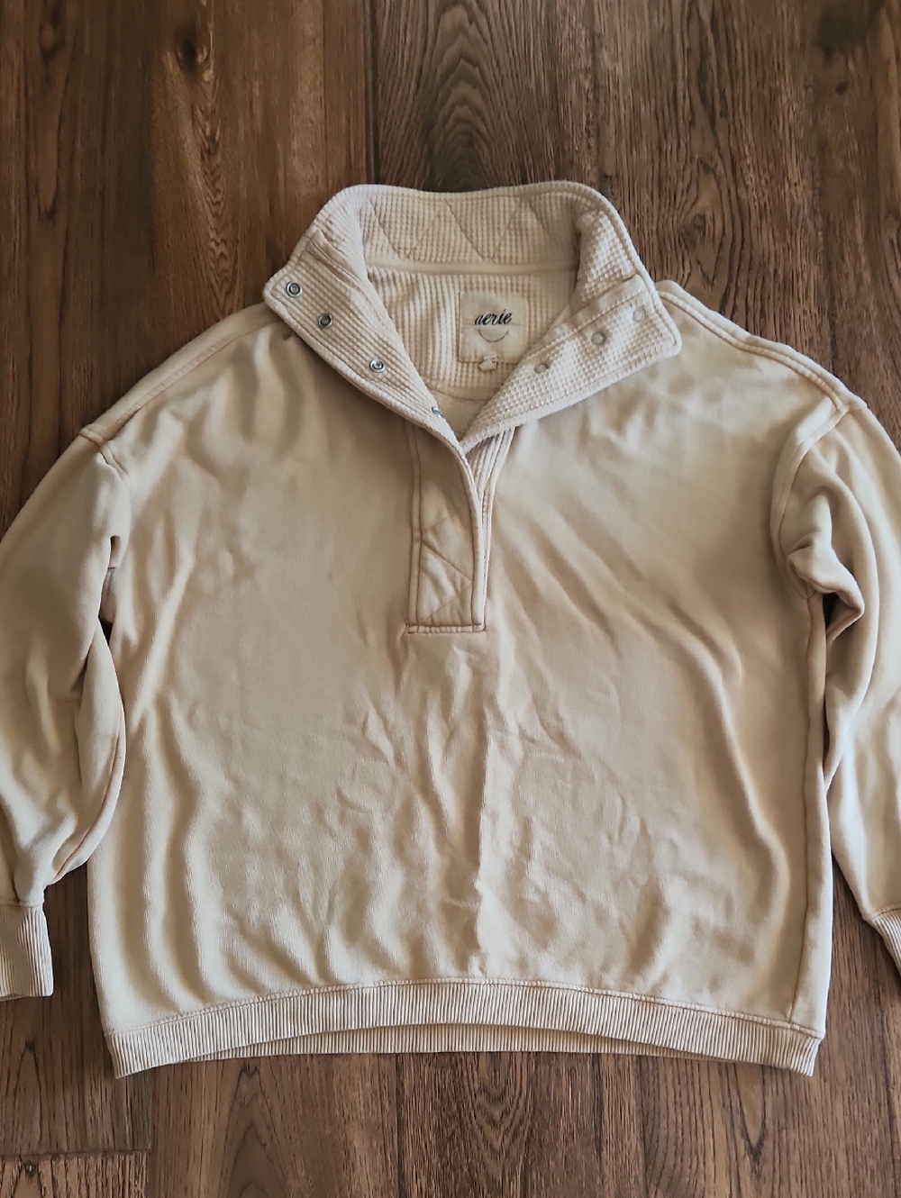 aerie Cream Waffle Knit Henley